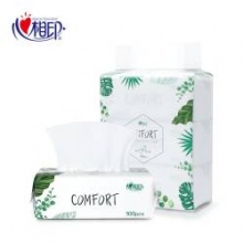 心相印洗脸巾 一次性洗脸巾 干湿擦脸棉柔巾 抽取式 100片*3包/提（1提装）